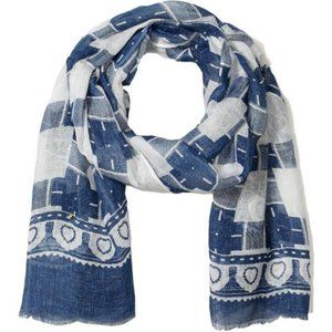 Napa Home & Garden Threads Prisha Linen Scarf Blue White